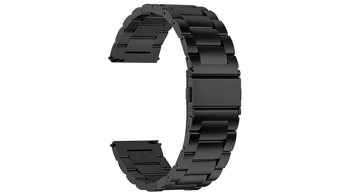 Fullmosa Band的产品图片，黑色，我们选择最佳不锈钢替换乐队三星Galaxy Watch 4 Classic