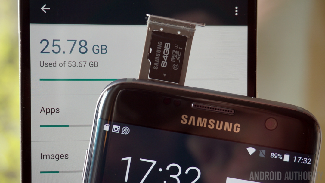 三星Galaxy S7 Edge vs Nexus 6P存储microSD卡
