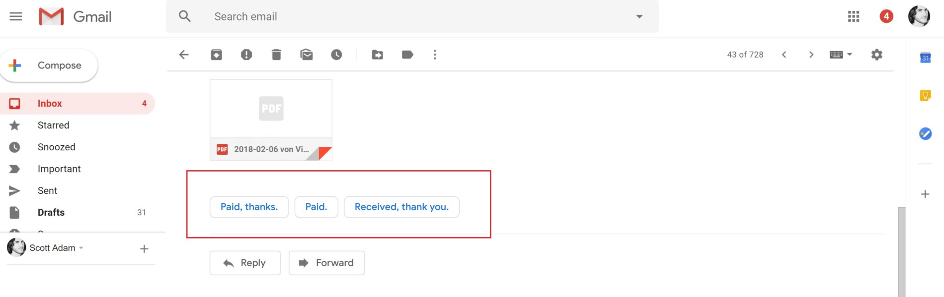 Google Gmail智能答复 - 新的Gmail