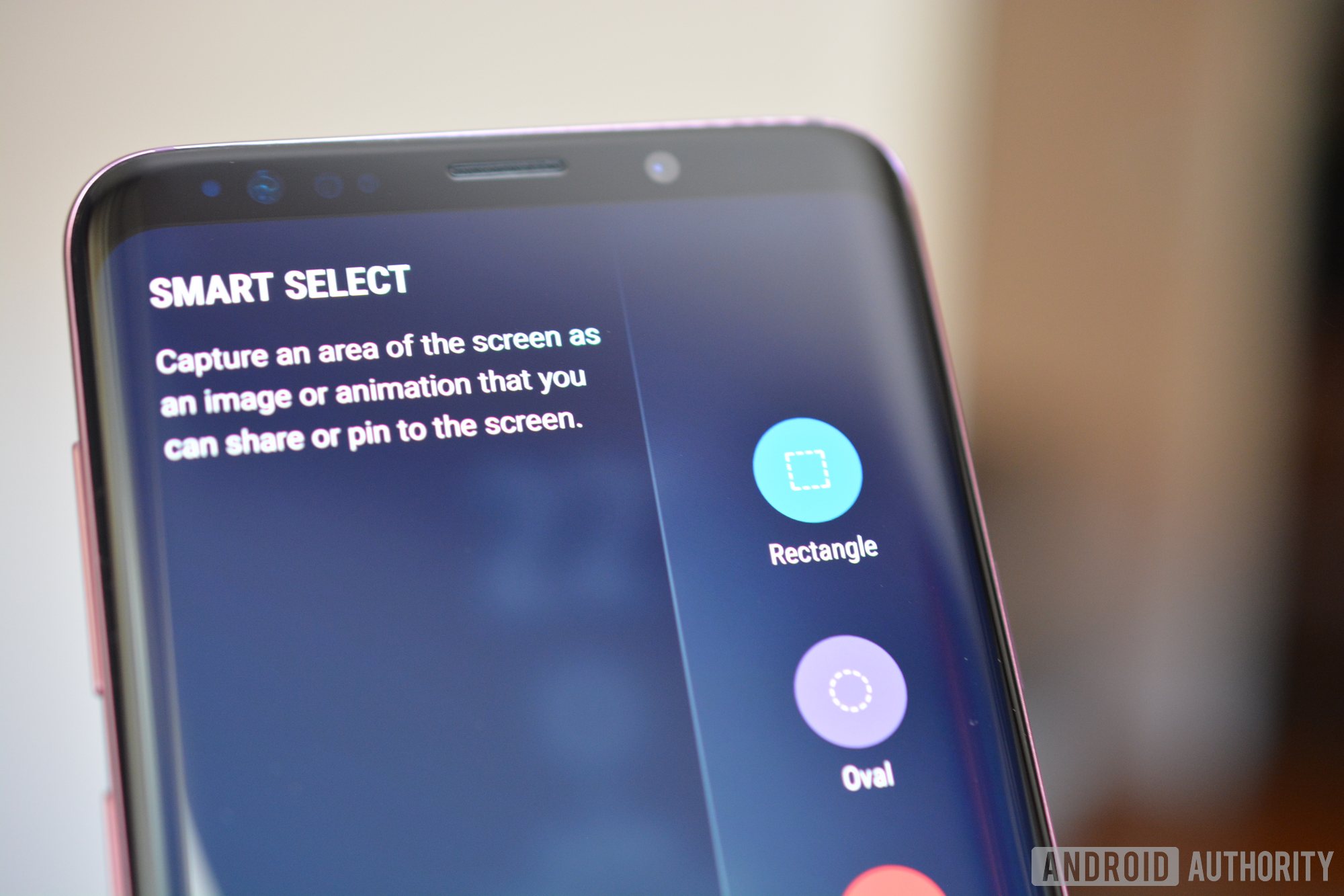 如何使用Smart Select使用屏幕截图Galaxy S9 Plus Plus