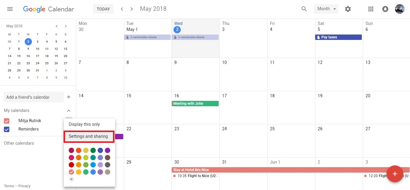 如何分享您的Google日历