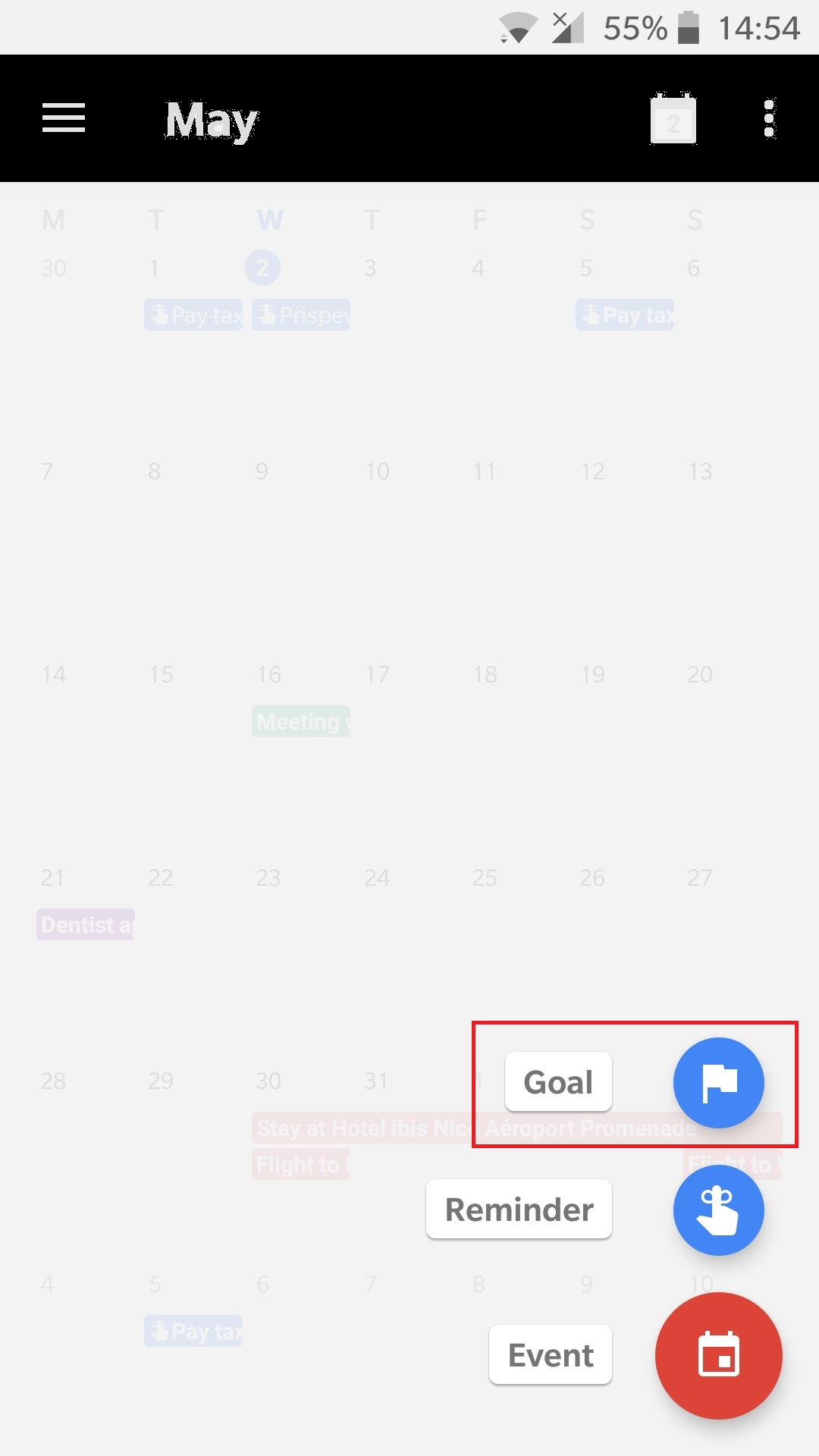 Google日历目标要设置