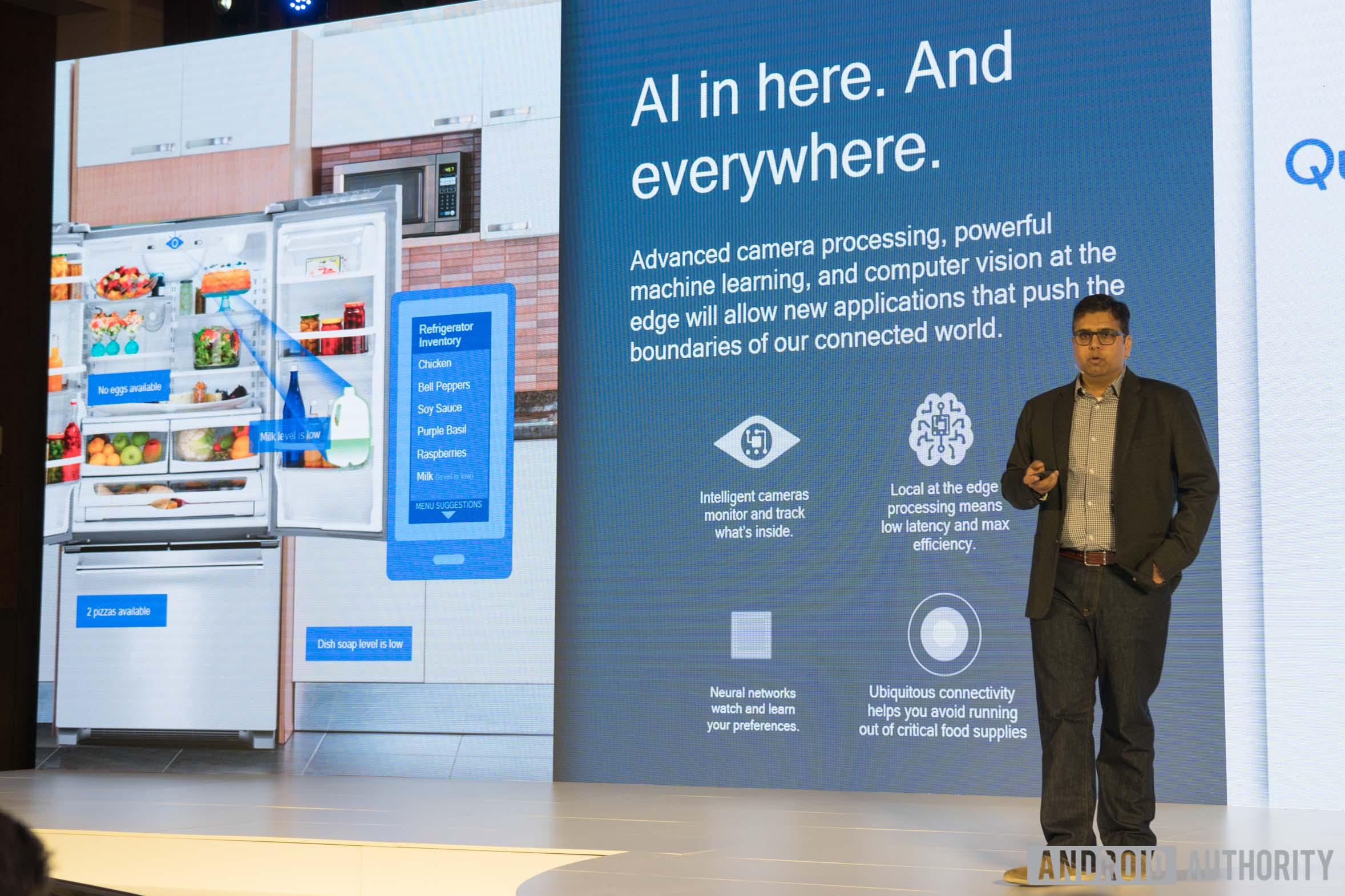 高通产品经理Shardul Brahmbhatt举例说明了IoT在冰箱中使用装置AI的IOT