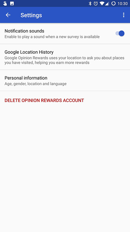 2018年获得的Google意见奖励的屏幕截图。