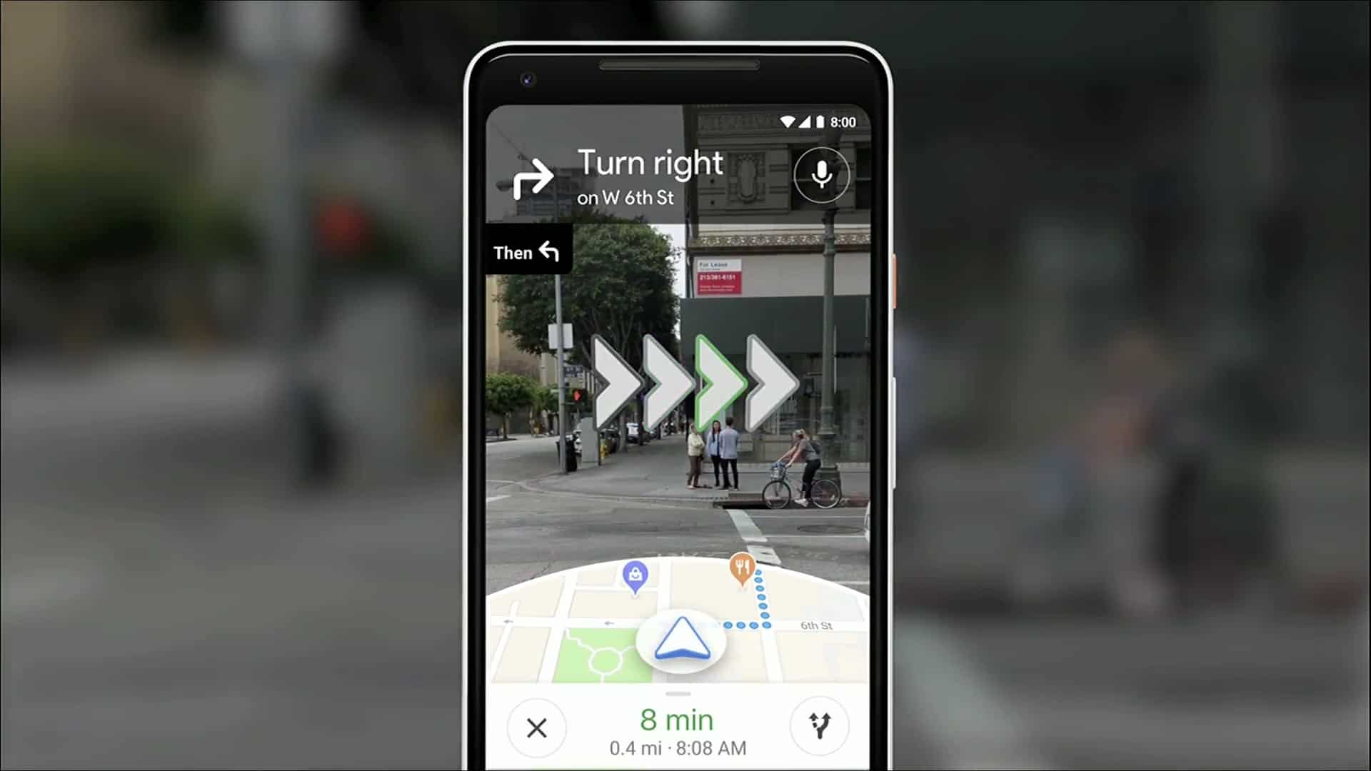 Google Maps AR导航如Google I/O 2018期间所见。