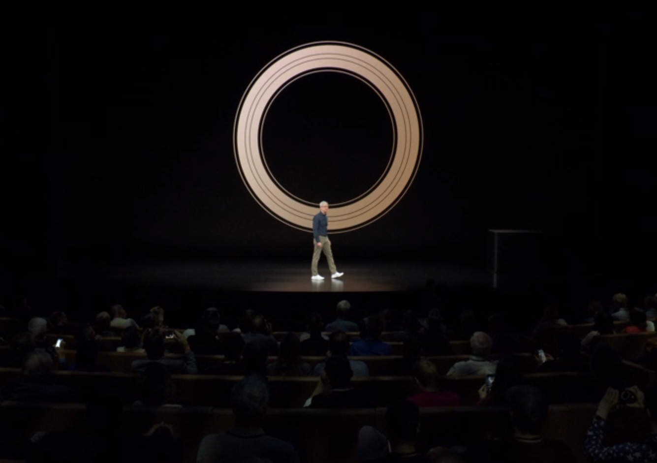 苹果首席执行官蒂姆·库克（Tim Cook）在2018年苹果活动中。