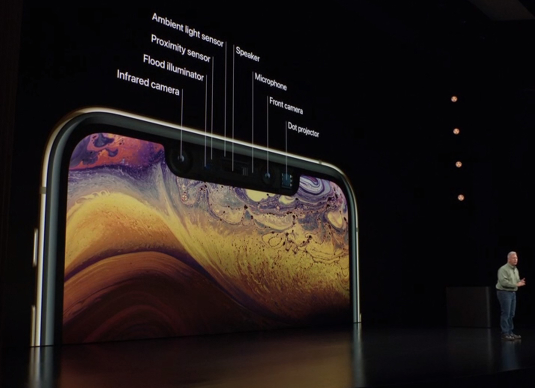 镜头详细介绍了Apple iPhone XS上的前面传感器。