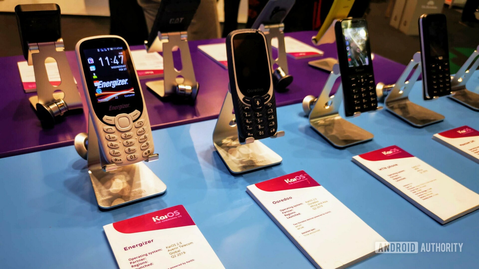 Kaios手机在MWC 2019上。