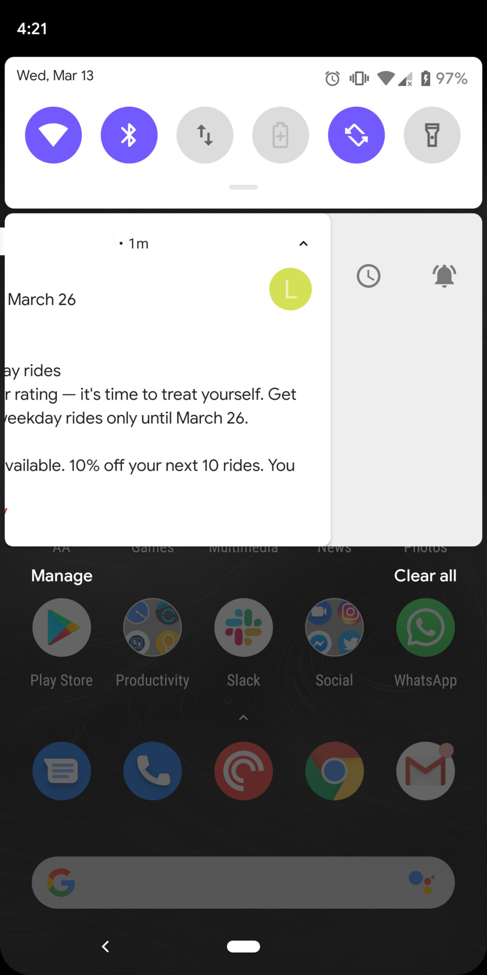 bob体育提现Android Q通知向左滑动