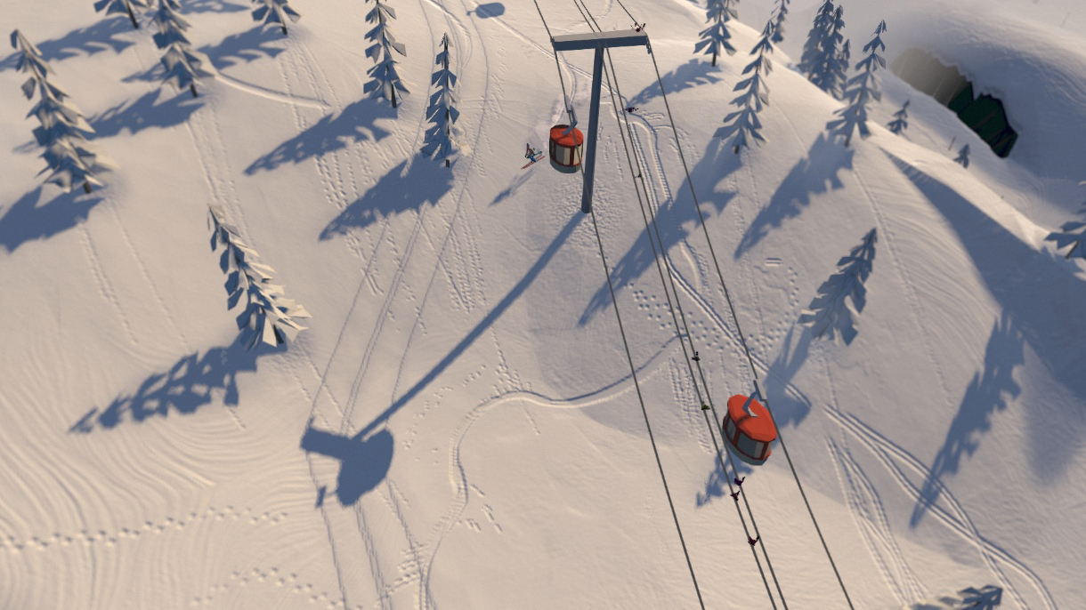 新的滑雪游戏大山冒险中的屏幕截图。
