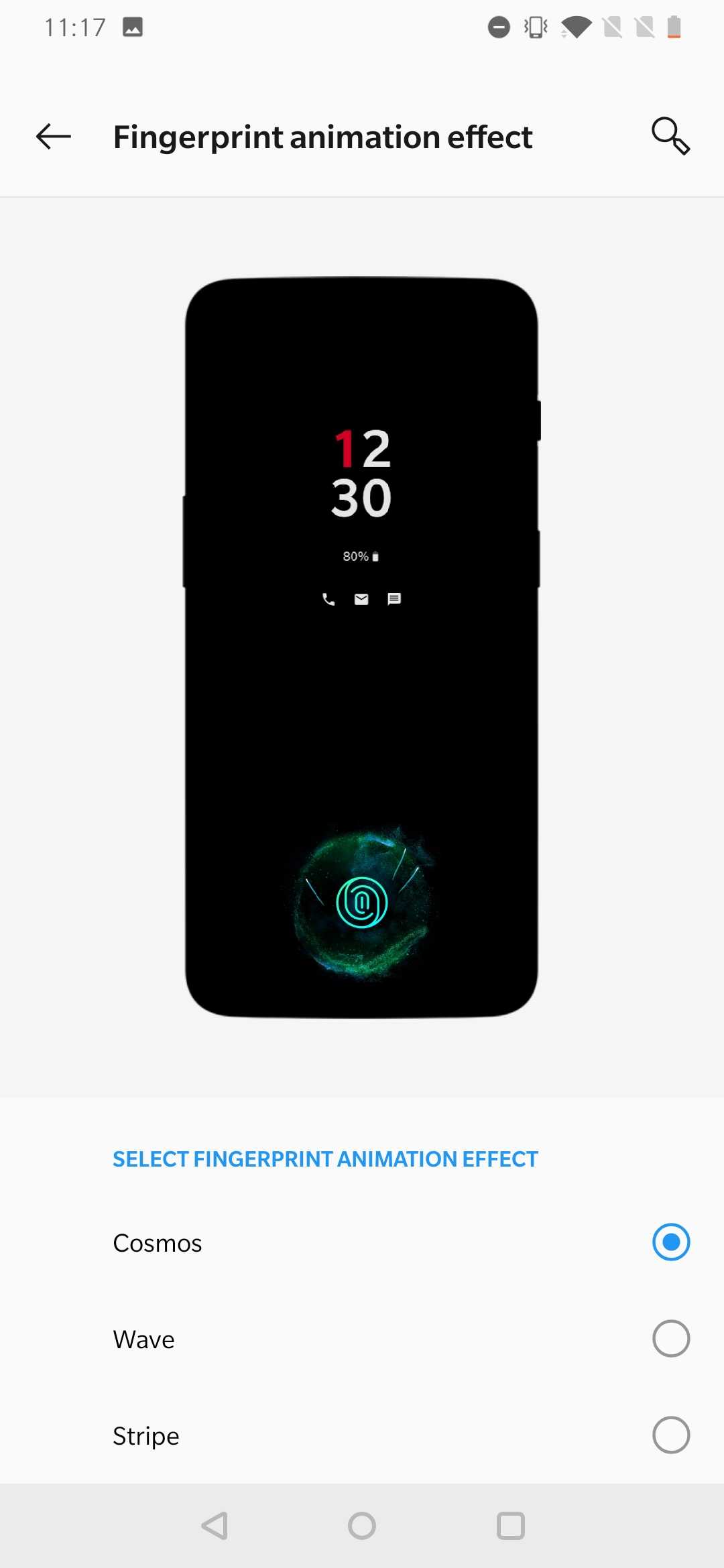 OnePlus 6T的指纹动画。