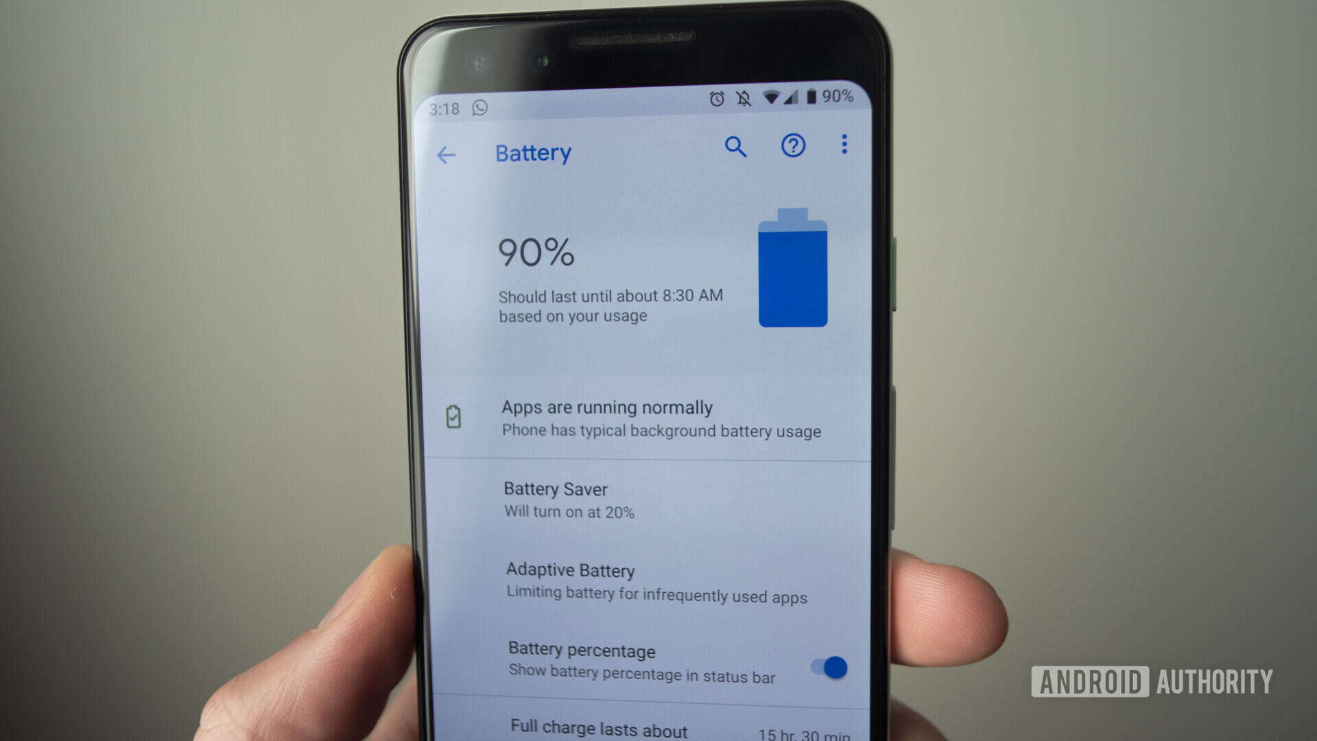 Google Pixel 3电池详细信息