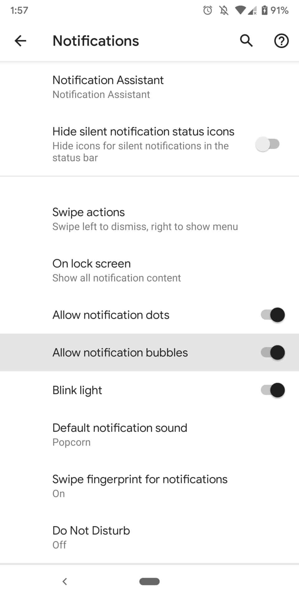 bob体育提现Android Q Bubbles菜单