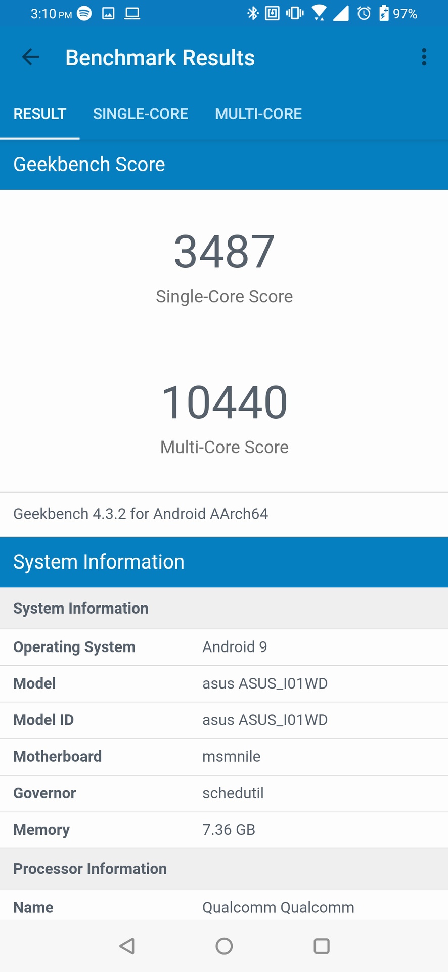 华硕Zenfone 6基准-Geekbench