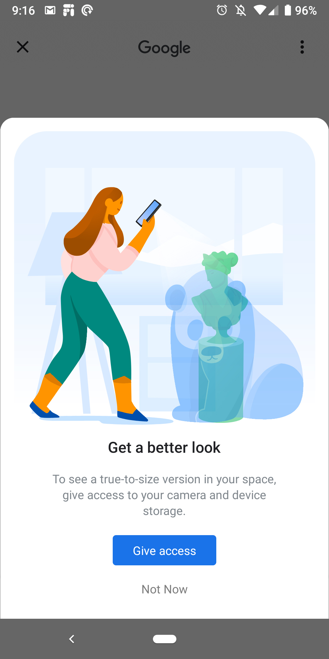 Google提示使用AR功能。