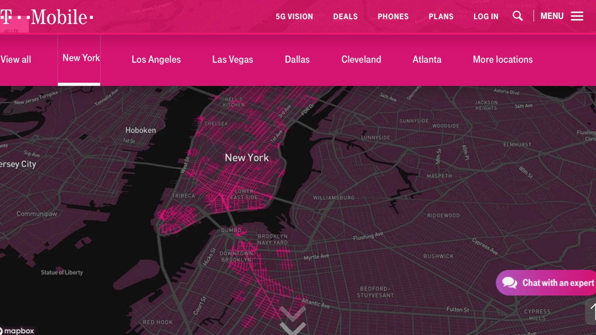 T-Mobile 5G网络评论NYC覆盖地图