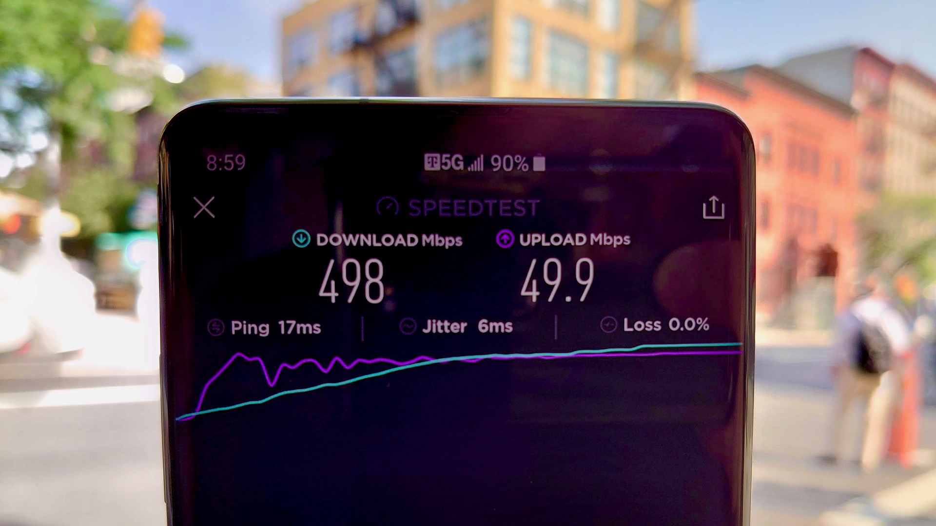 T-Mobile 5G评论速度测试编号4