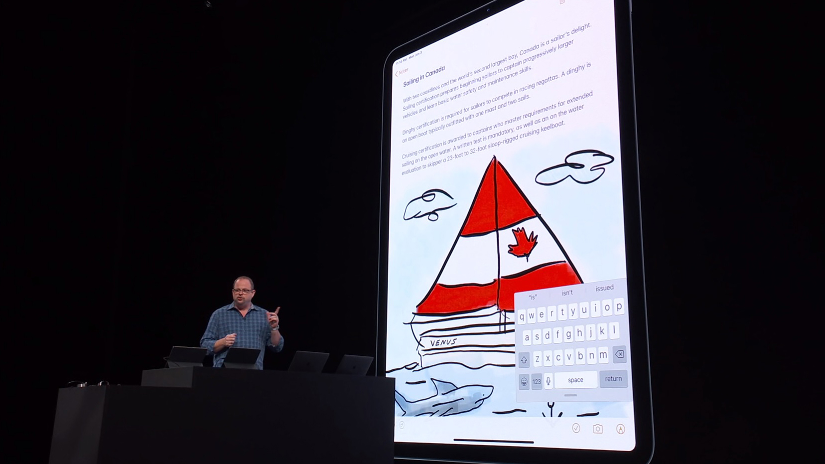 Apple WWDC 2019活动的屏幕截图。