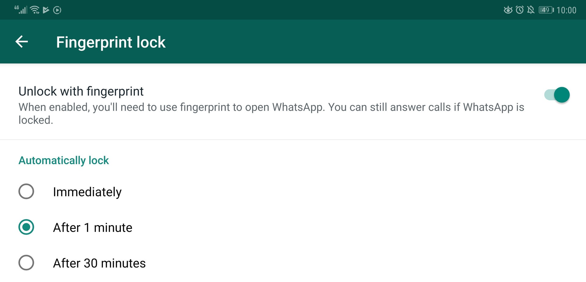 WhatsApp指纹锁1