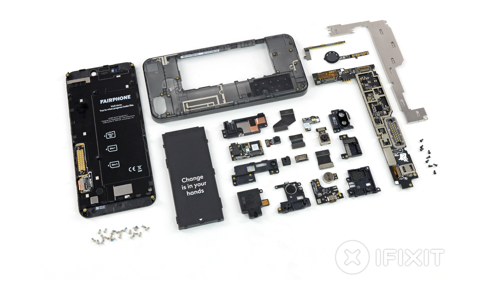 Fairphone 3通过Ifixit拆除。