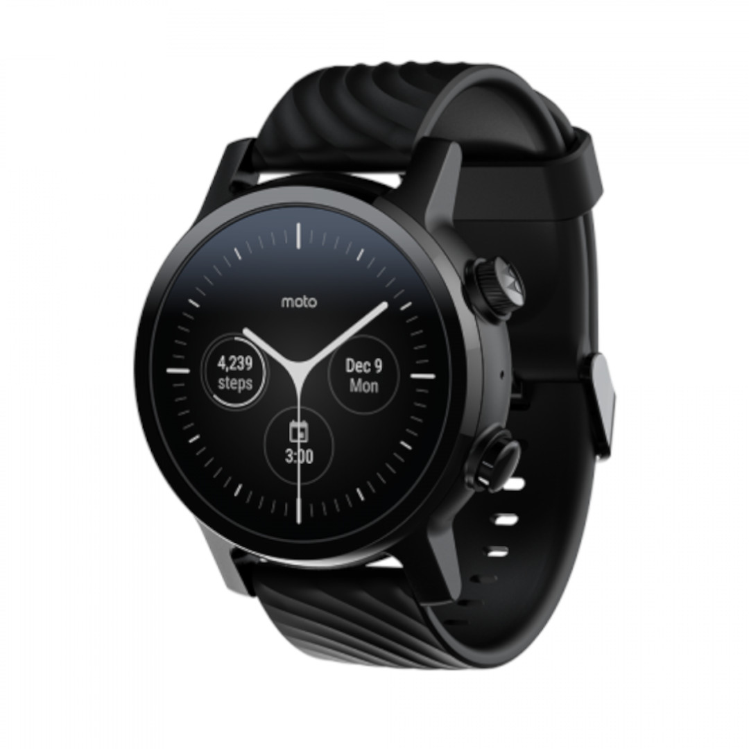 新的Moto 360幻影黑色橡胶手表表带