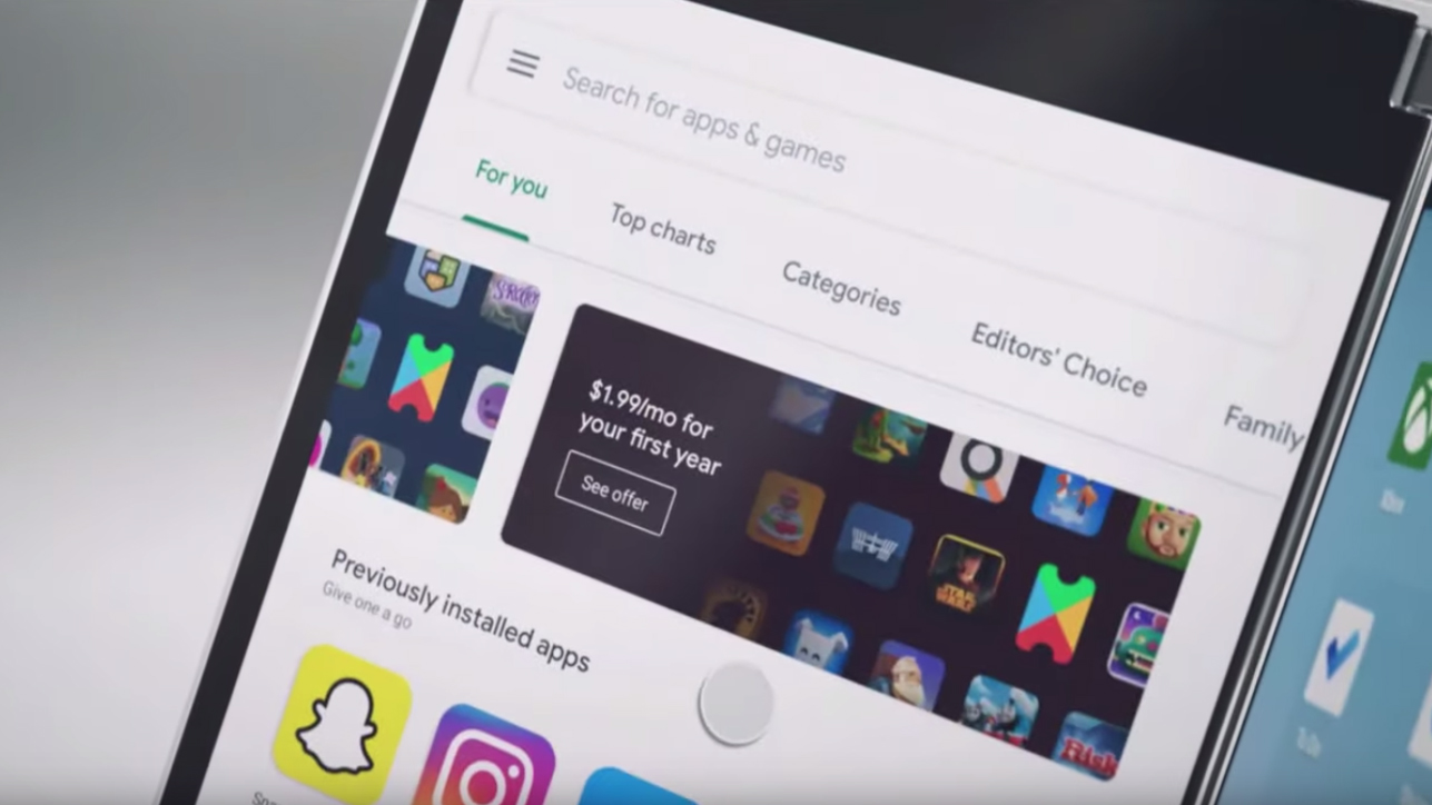 Microsoft Surface Duo可折叠电话Google Play商店Android应用程序bob体育提现