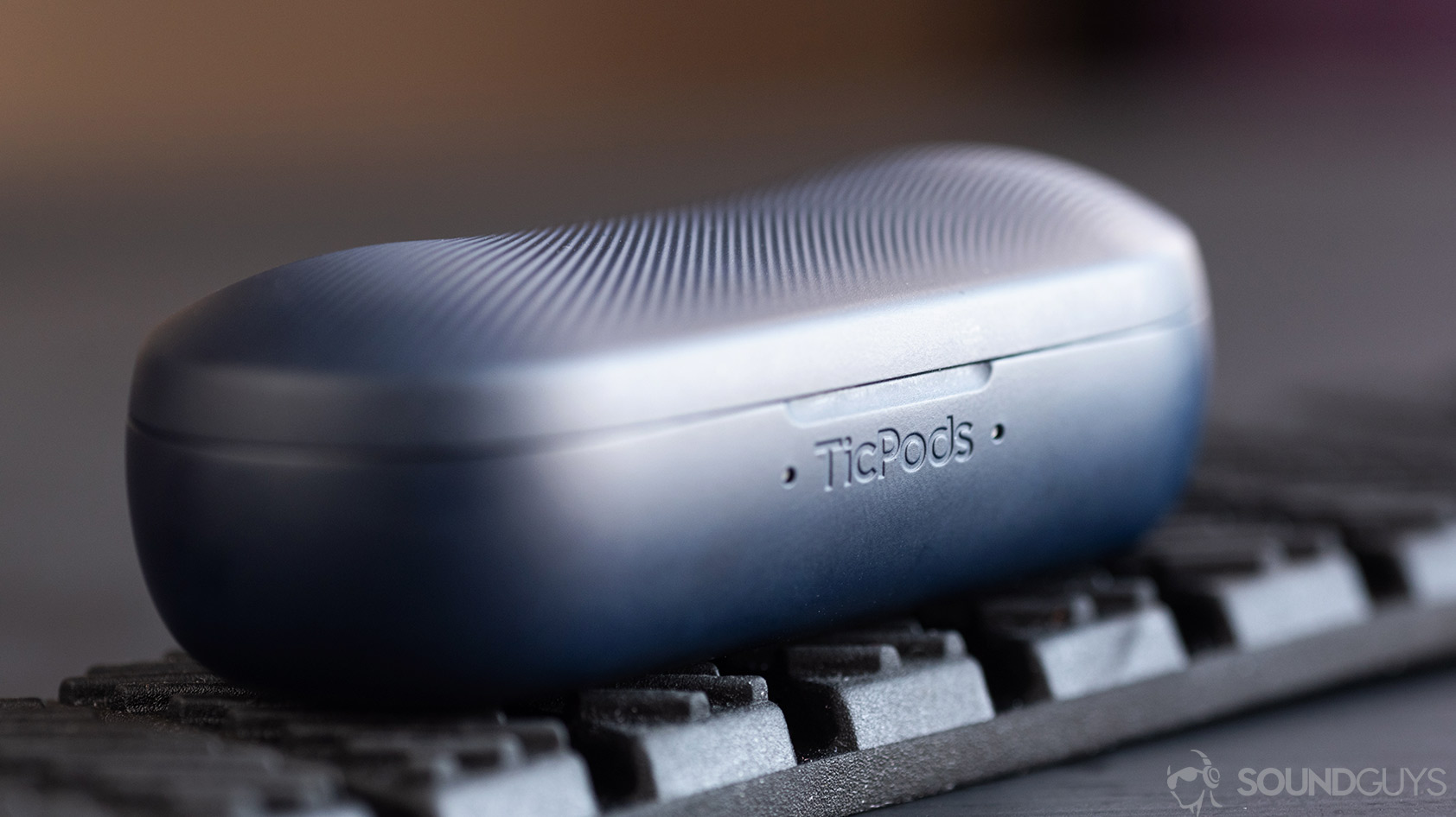 Mobvoi Ticpods 2 Pro True无线耳塞充电案例，带有TICPODS名称。