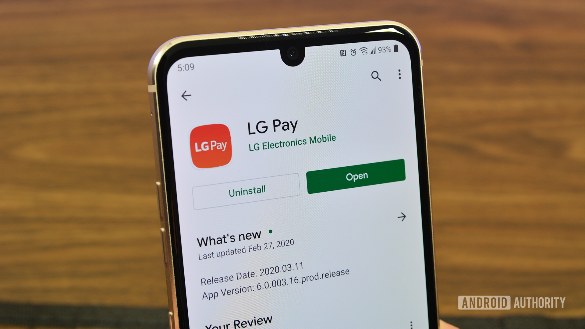 LG付款Google Play商店页面