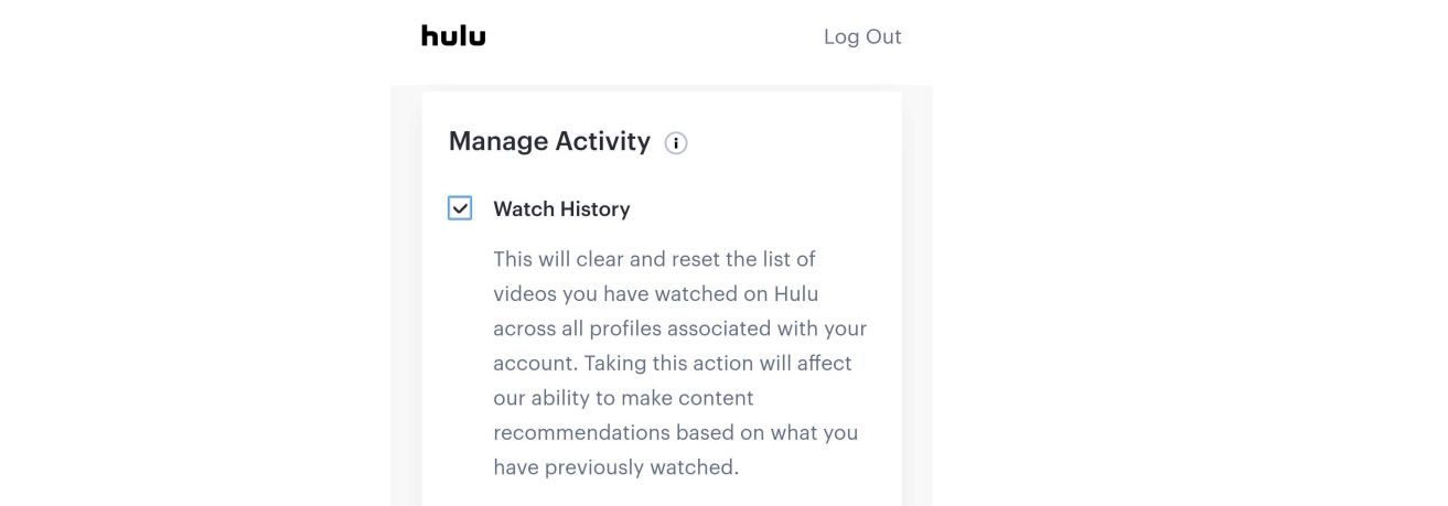 Hulu移动删除手表历史记录
