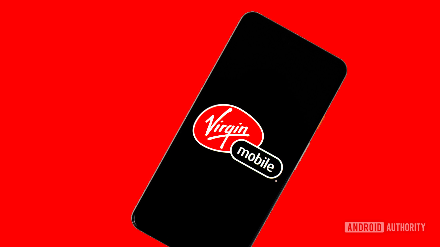 Virgin Mobile MVNO载体徽标在电话库存照片3