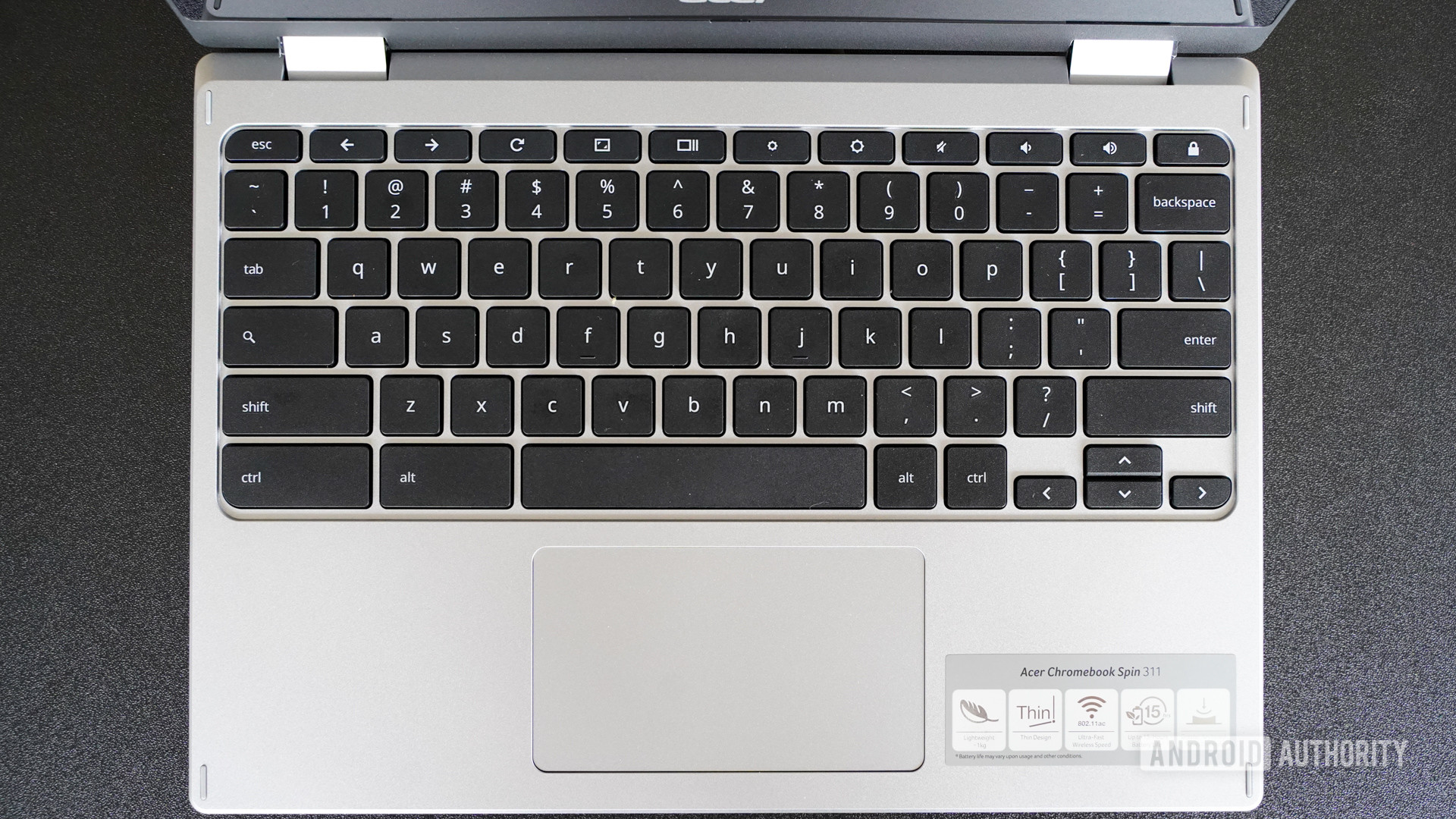 Acer Chromebook Spin 311键盘和触控板