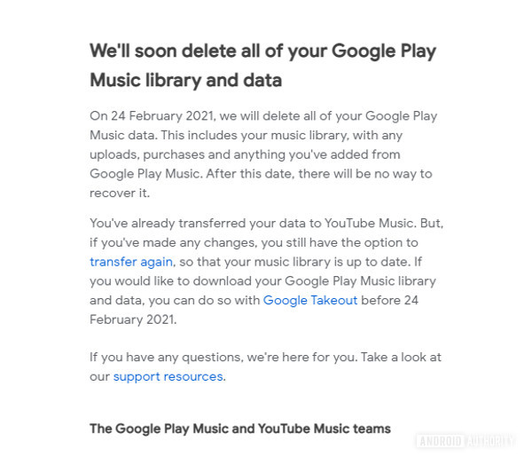 Google Play音乐电子邮件