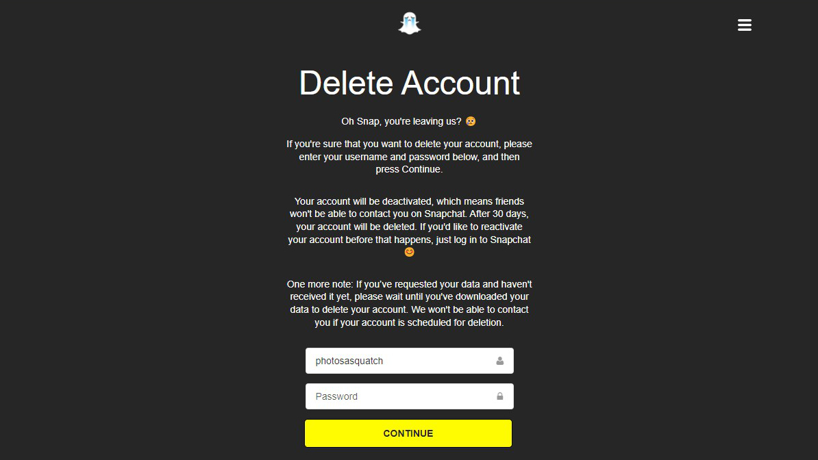 删除Snapchat浏​​览器2