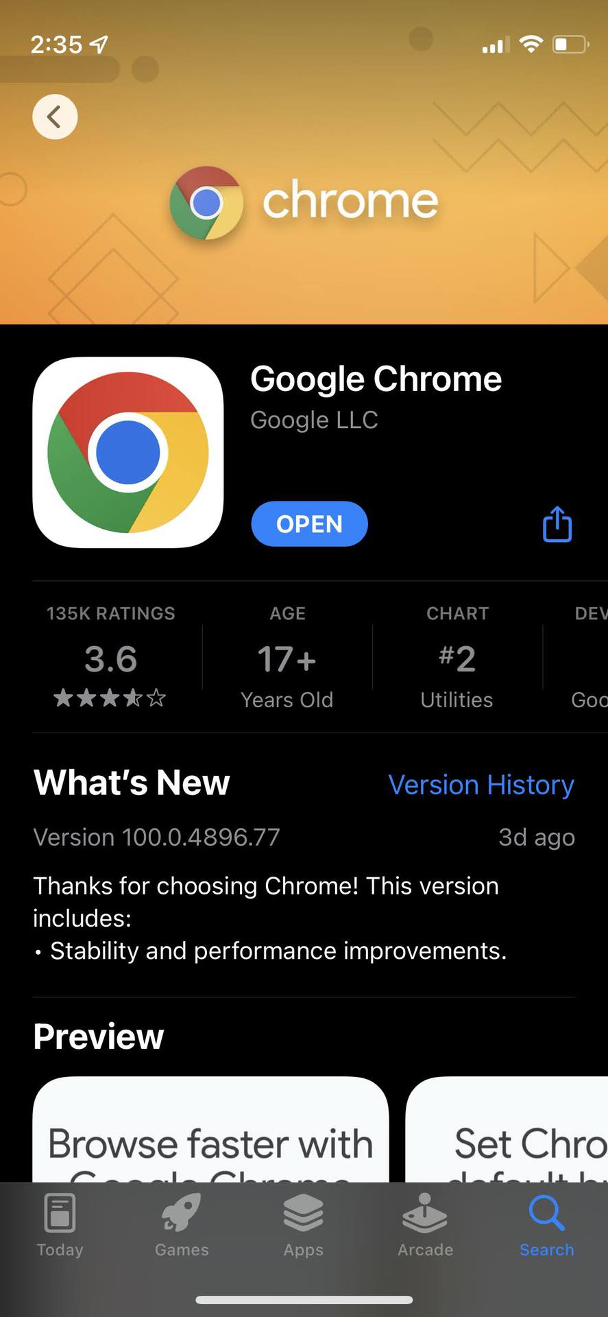 更新Chrome IOS应用程序3