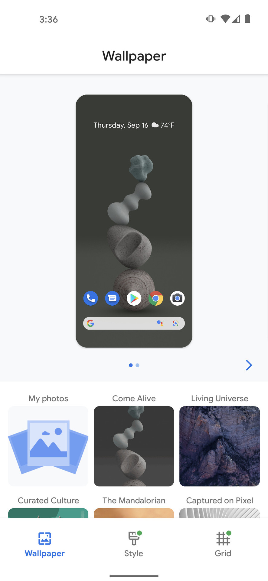 Google Pixel 5 bob体育提现Android 11 Pixel UI屏幕截图2