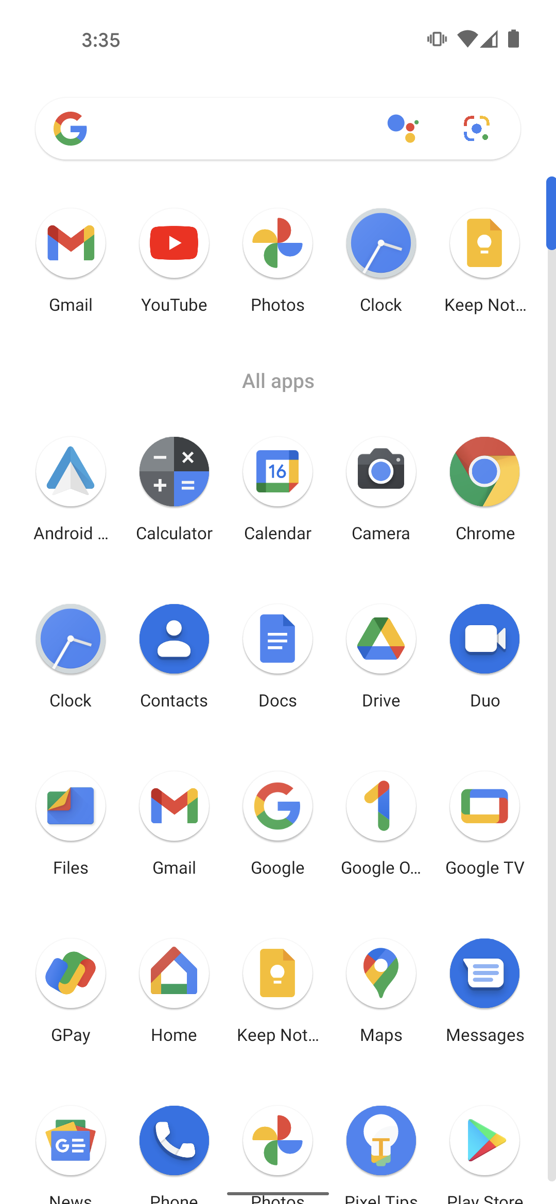 Google Pixel 5 bob体育提现Android 11 Pixel UI屏幕截图7