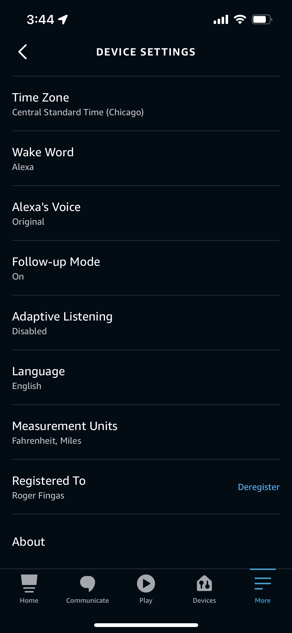 Amazon Alexa应用中的单个设备设置