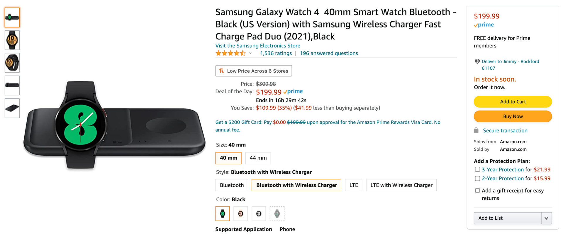 三星Galaxy Watch 4和无线充电器二重奏网络星期一Deal.jpg