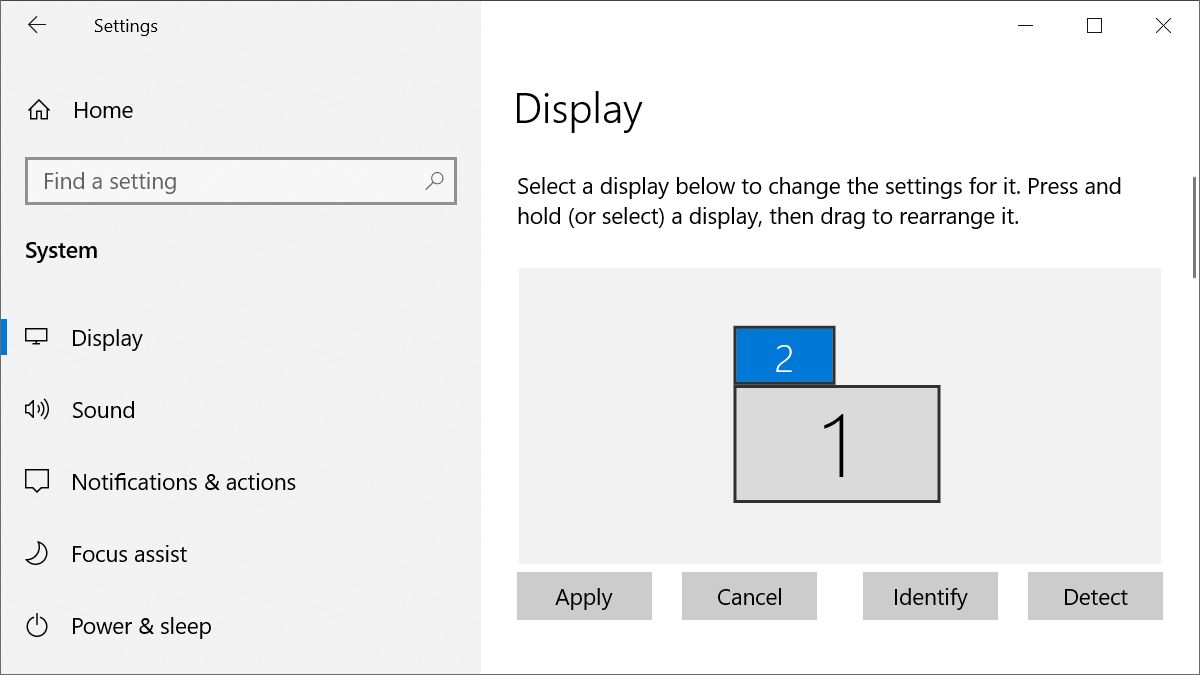 Windows 10设置重新排列您的显示选项。
