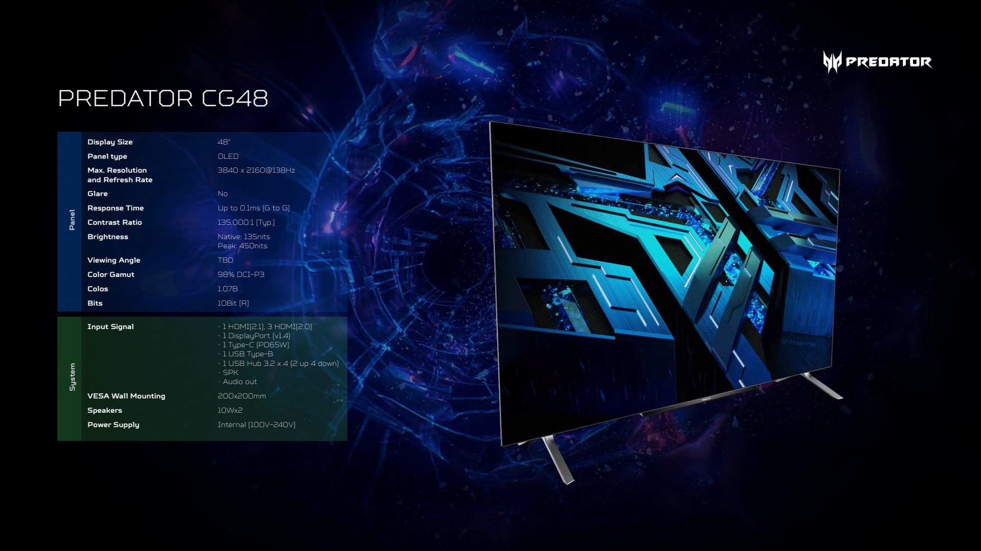 Acer Predator CG48规格表