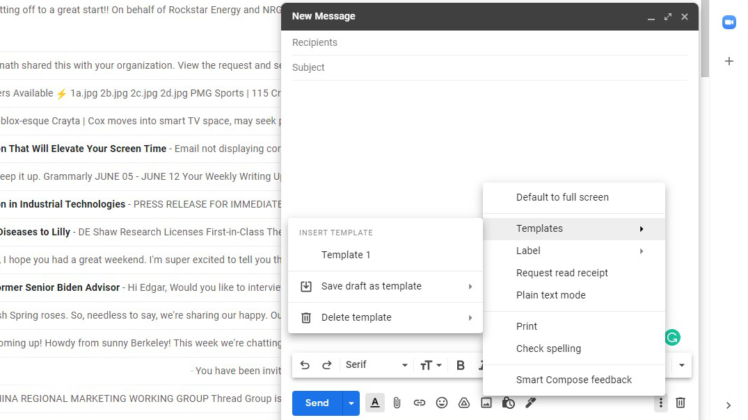 使用Gmail模板1