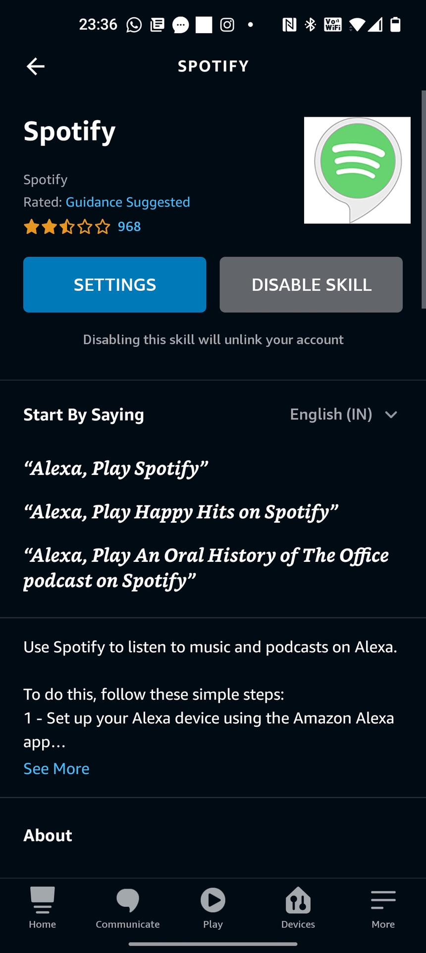 Alexa Spotify技能