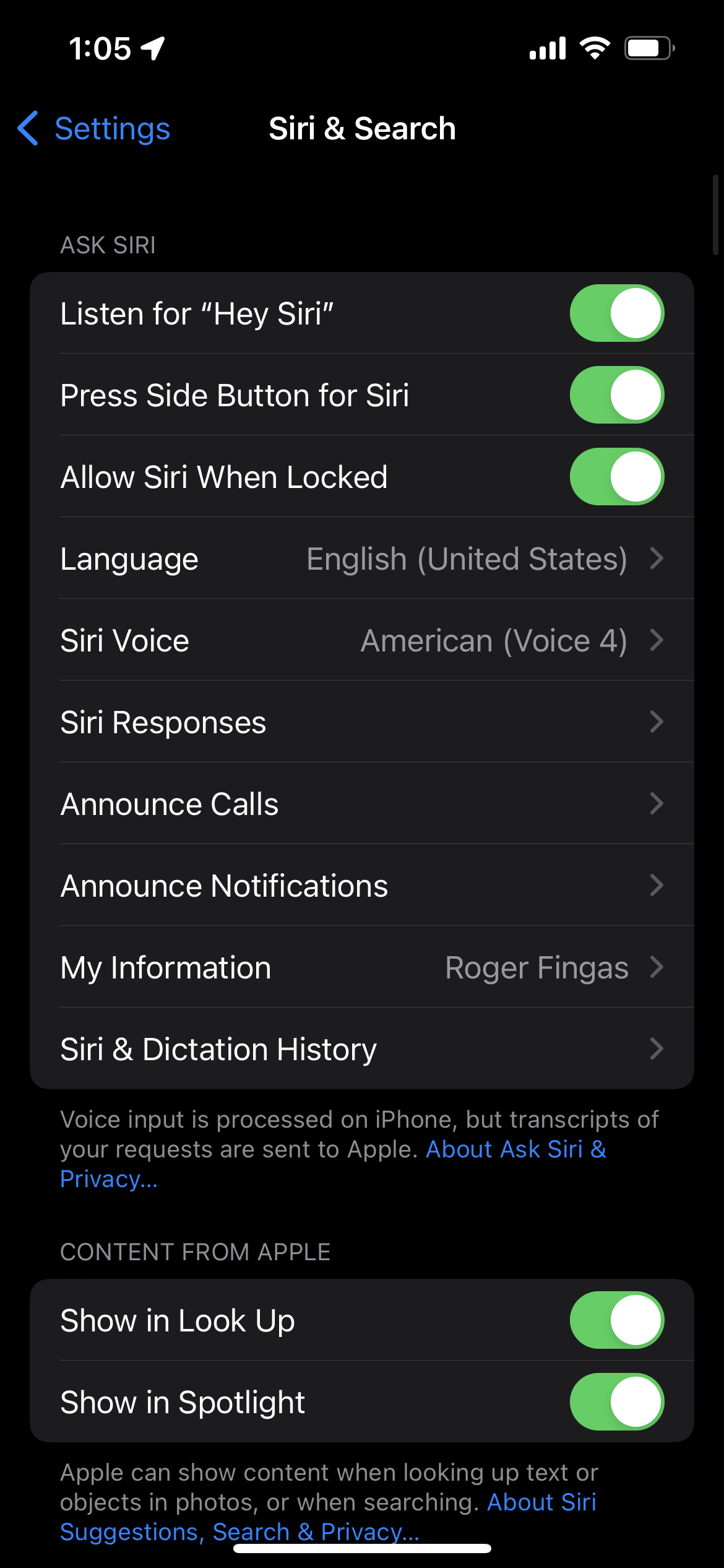 Siri和在iPhone设置中进行搜索