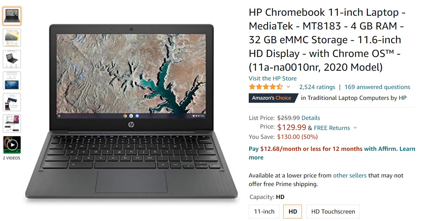 HP Chromebook 11 2020 Amazon Opd