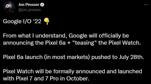 Jon Prosser Pixel 6a推特