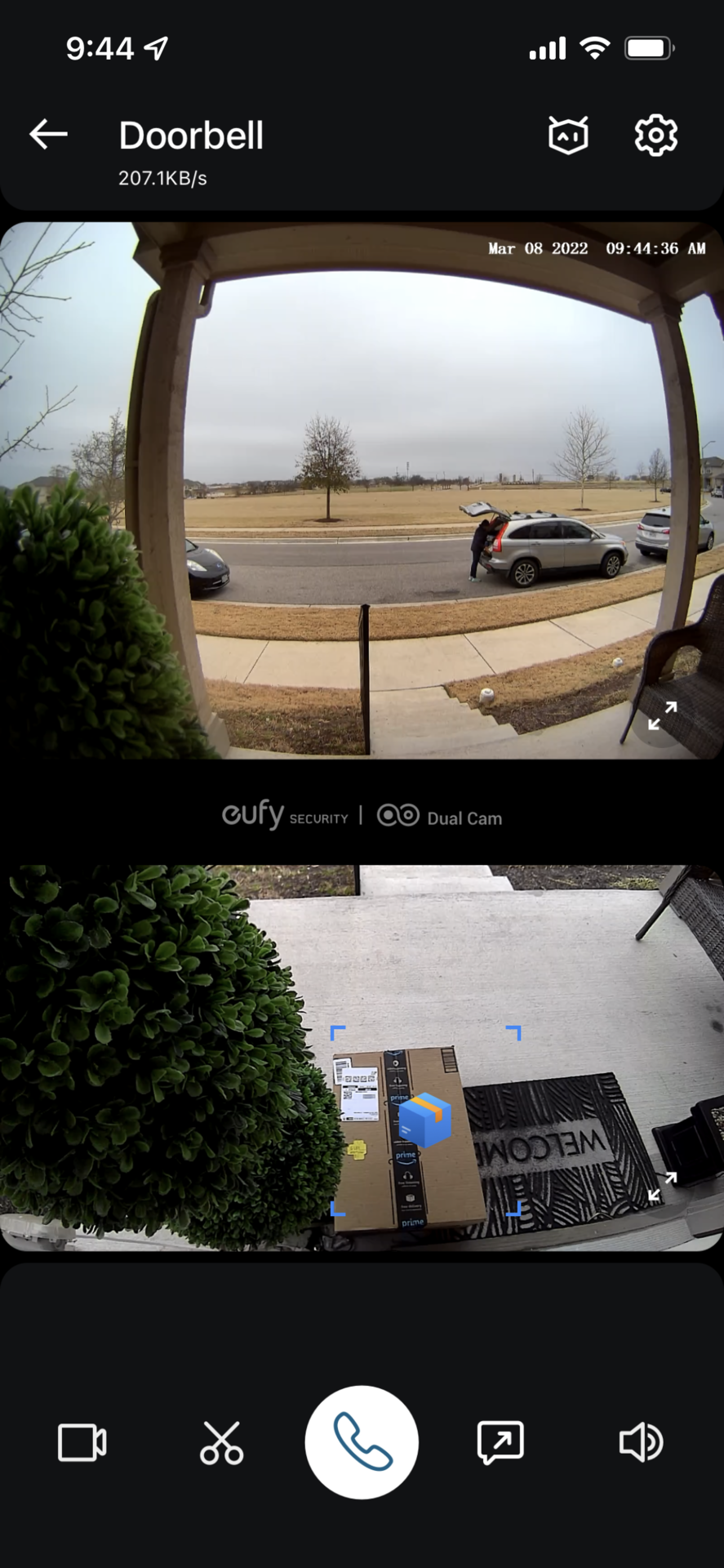 eufy视频门铃上的包装交付
