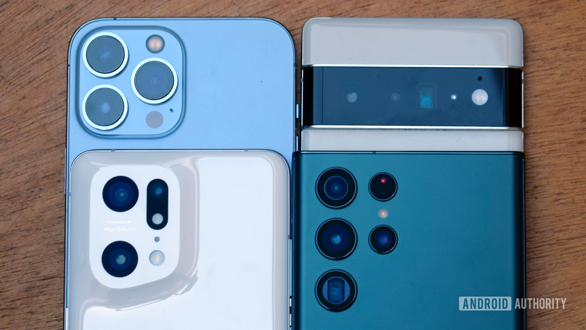 三星Galaxy S22 Ultra，Pixel 6 Pro，Oppo Find X5 Pro和iPhone 13 Pro Max相机外壳关闭