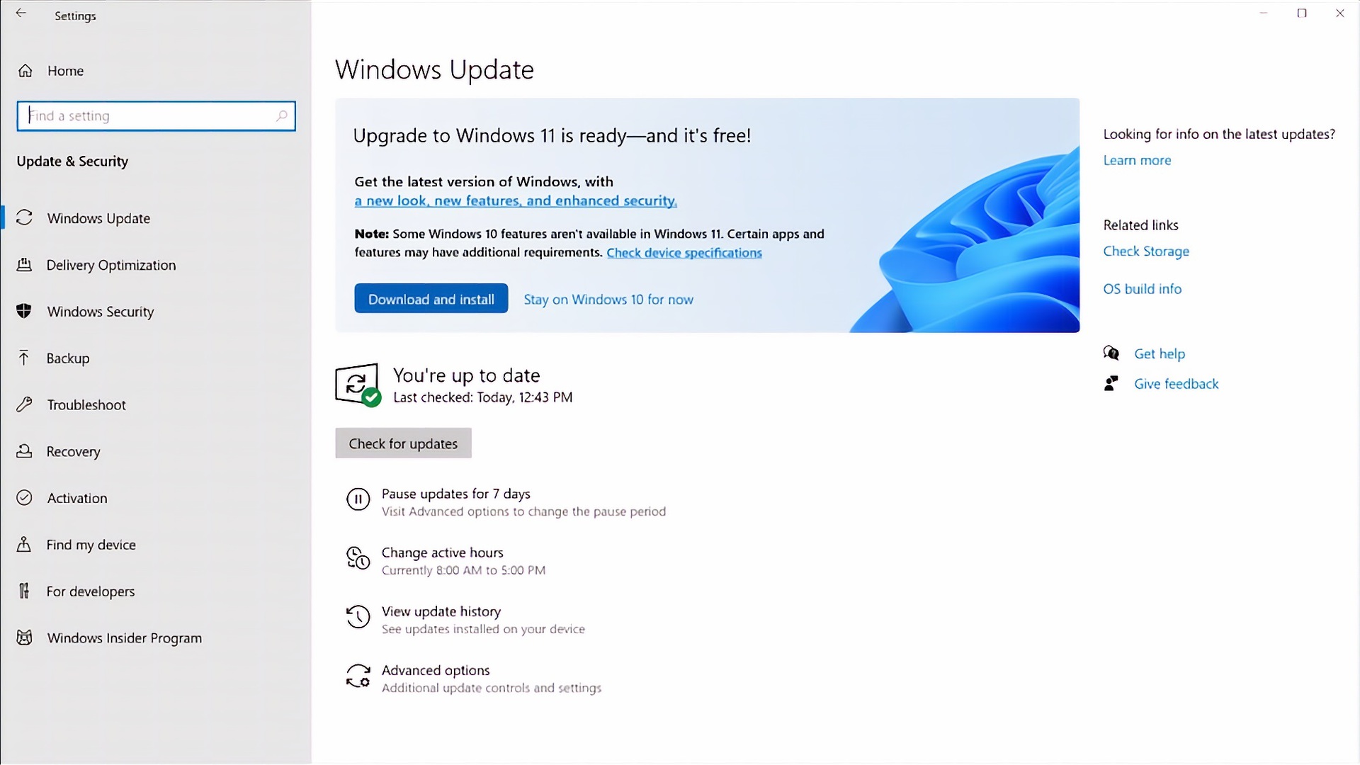 Windows 11更新可用