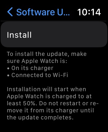 Apple Watch软件更新