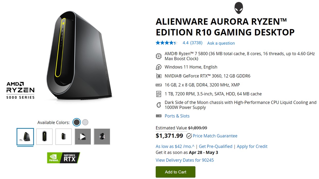 Dell Alienware Aurora R10游戏桌面交易